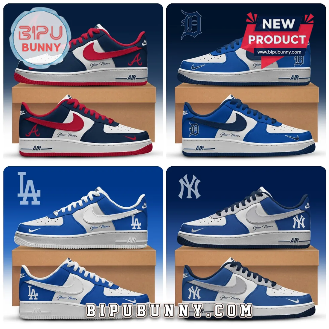 Custom MLB Team Nike Air Force 1 Low Sneakers Custom MLB Team Nike Air Force 1 Low Sneakers