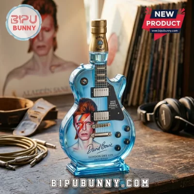 David Bowie Bombay Sapphire Guitar Shape Glass Bottle