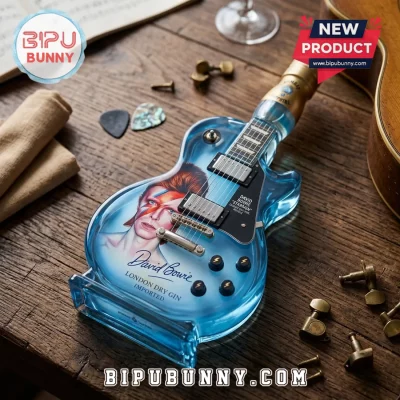 David Bowie Bombay Sapphire Guitar Shape Glass Bottle