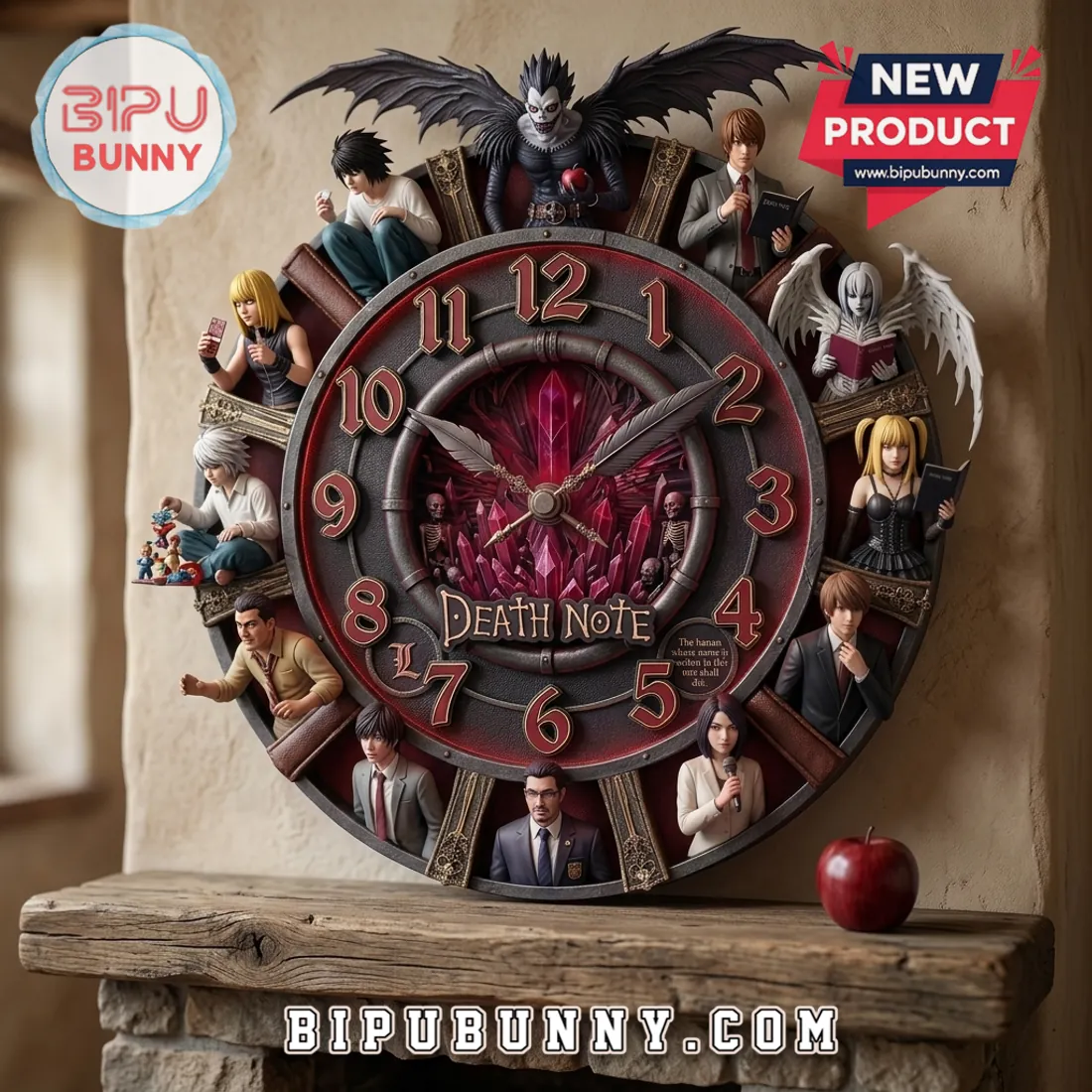 Death Note Crimson Gothic Sculpted Wall Clock Death Note Crimson Gothic Sculpted Wall Clock