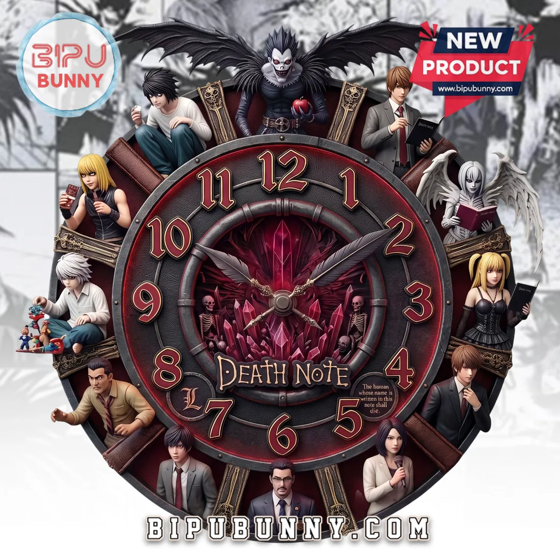 Death Note Crimson Gothic Sculpted Wall Clock Death Note Crimson Gothic Sculpted Wall Clock