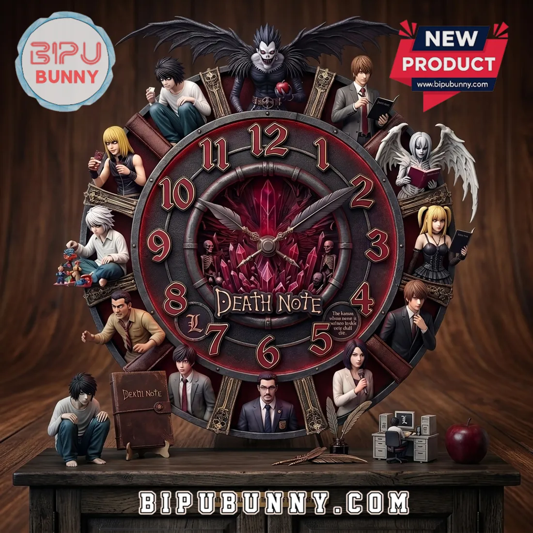 Death Note Crimson Gothic Sculpted Wall Clock Death Note Crimson Gothic Sculpted Wall Clock