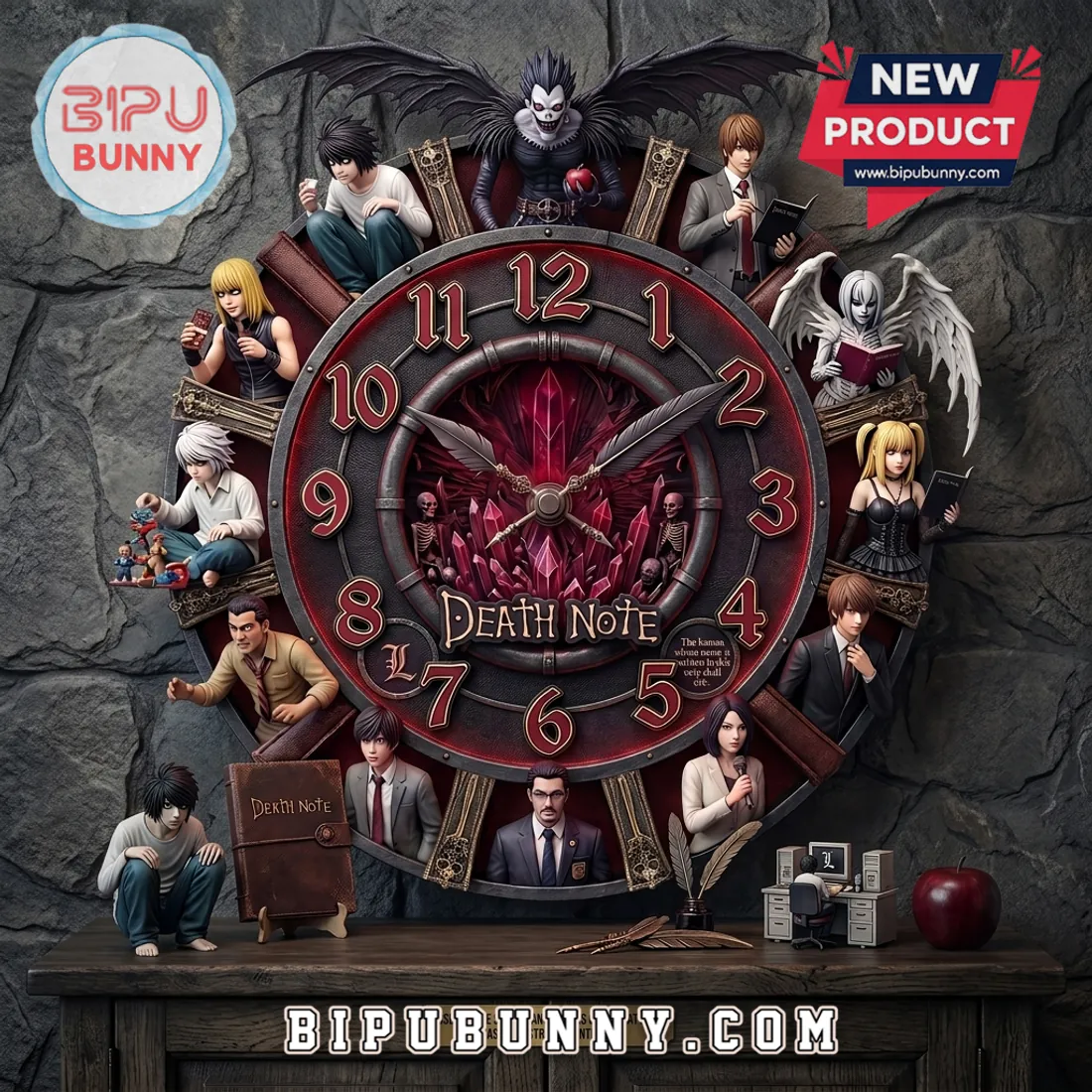 Death Note Crimson Gothic Sculpted Wall Clock Death Note Crimson Gothic Sculpted Wall Clock