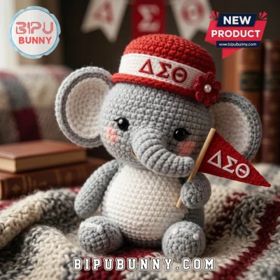 Delta Sigma Theta Crochet Elephant Plush Toy