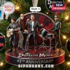 Depeche Mode 45th Anniversary Christmas Ornament featuring 3D band members in black leather outfits on a red-and-black base.