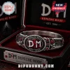 Depeche Mode Enjoy the Silence stainless steel bracelet featuring a black enamel oval, red roses, and synth keyboard motif.