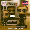 Depeche Mode Funko Pop Vinyl Figure Set featuring Andy Fletcher standing at a keyboard wearing glasses.