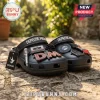 Depeche Mode Limited Edition Crocs With Charms featuring black foam clogs, DM logos, cassette, and microphone icons.