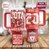 Diogo Jota Liverpool FC commemorative stainless steel tumbler featuring red stripes, player imagery, and club crest.!