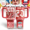 Diogo Jota Liverpool FC commemorative stainless steel tumbler with red handle, white lid, and player stats graphics.!