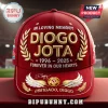 Red baseball cap with gold 3D embroidery reading In Loving Memory Diogo Jota 1996-2025 and Obrigado Diogo with a jersey 20.!