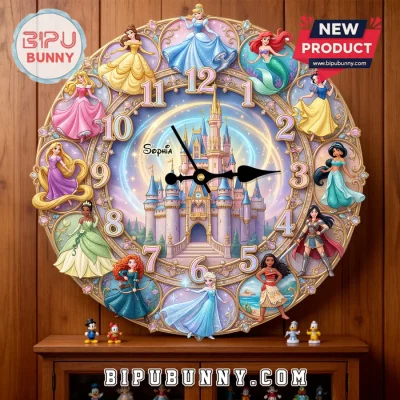 Disney Princess Personalized Acrylic Wall Clock 2026