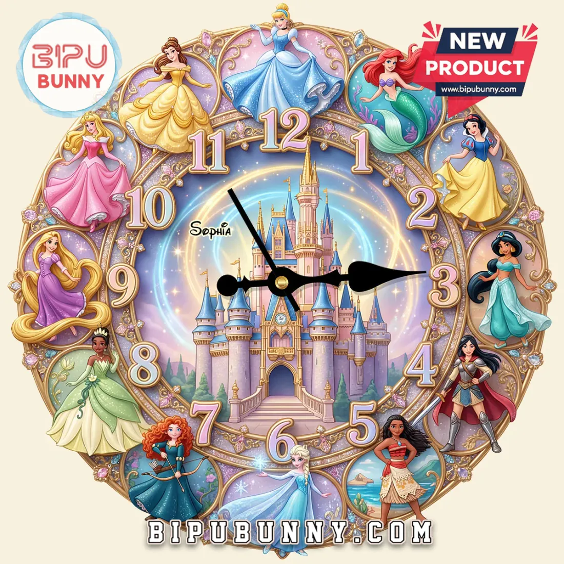 Disney Princess Personalized Acrylic Wall Clock 2026 Disney Princess Personalized Acrylic Wall Clock 2026