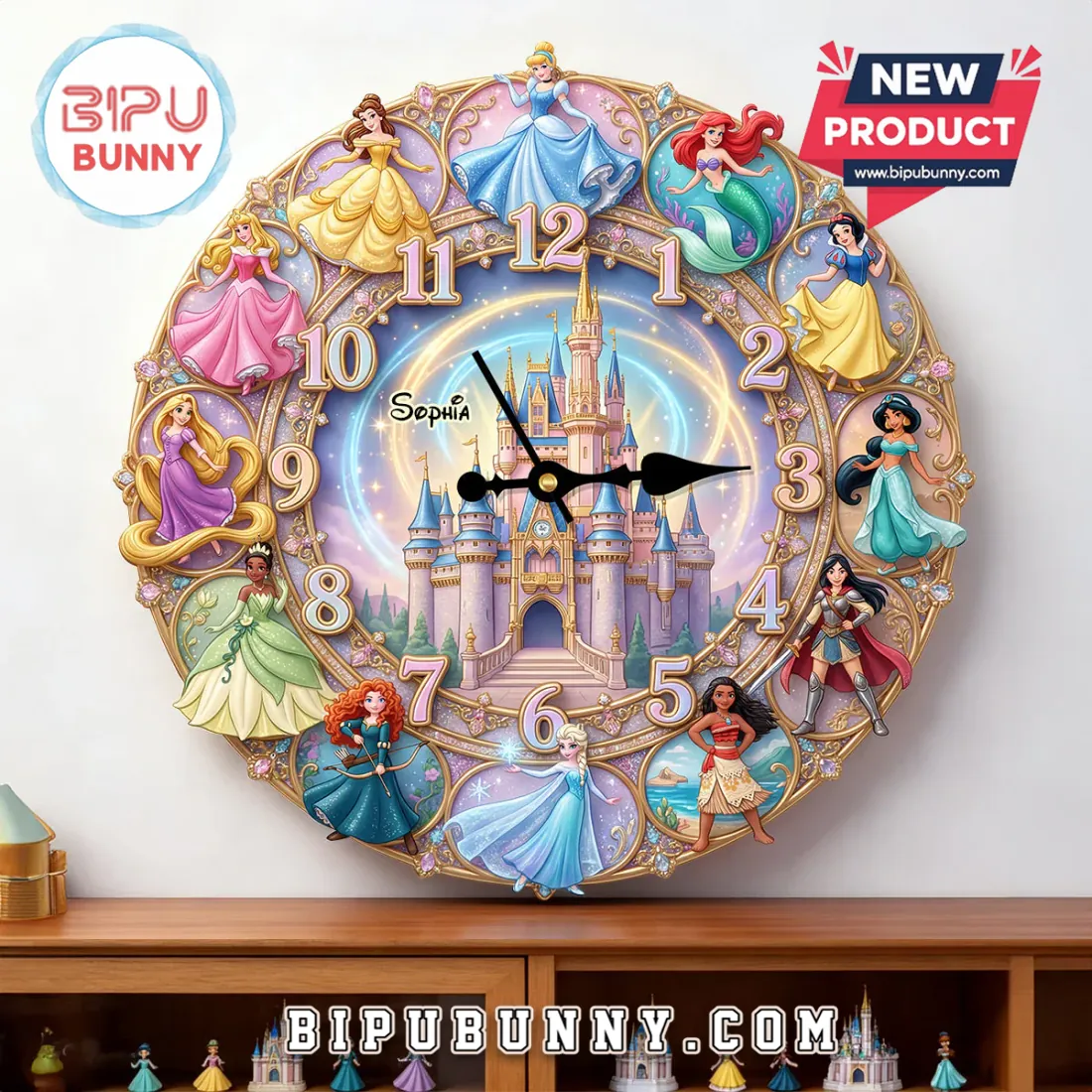 Disney Princess Personalized Acrylic Wall Clock 2026 Disney Princess Personalized Acrylic Wall Clock 2026