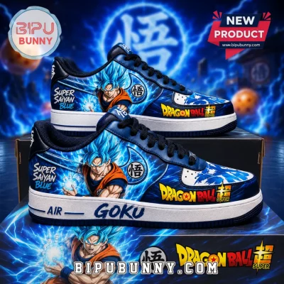 Dragon Ball Super Goku Blue Custom Air Force 1 Sneakers