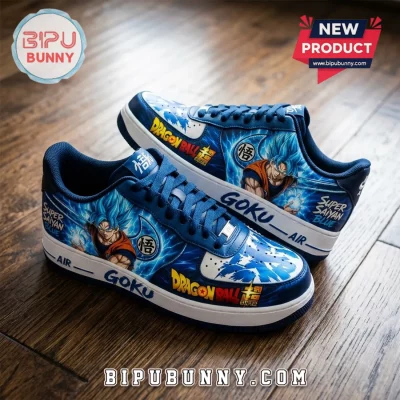 Dragon Ball Super Goku Blue Custom Air Force 1 Sneakers