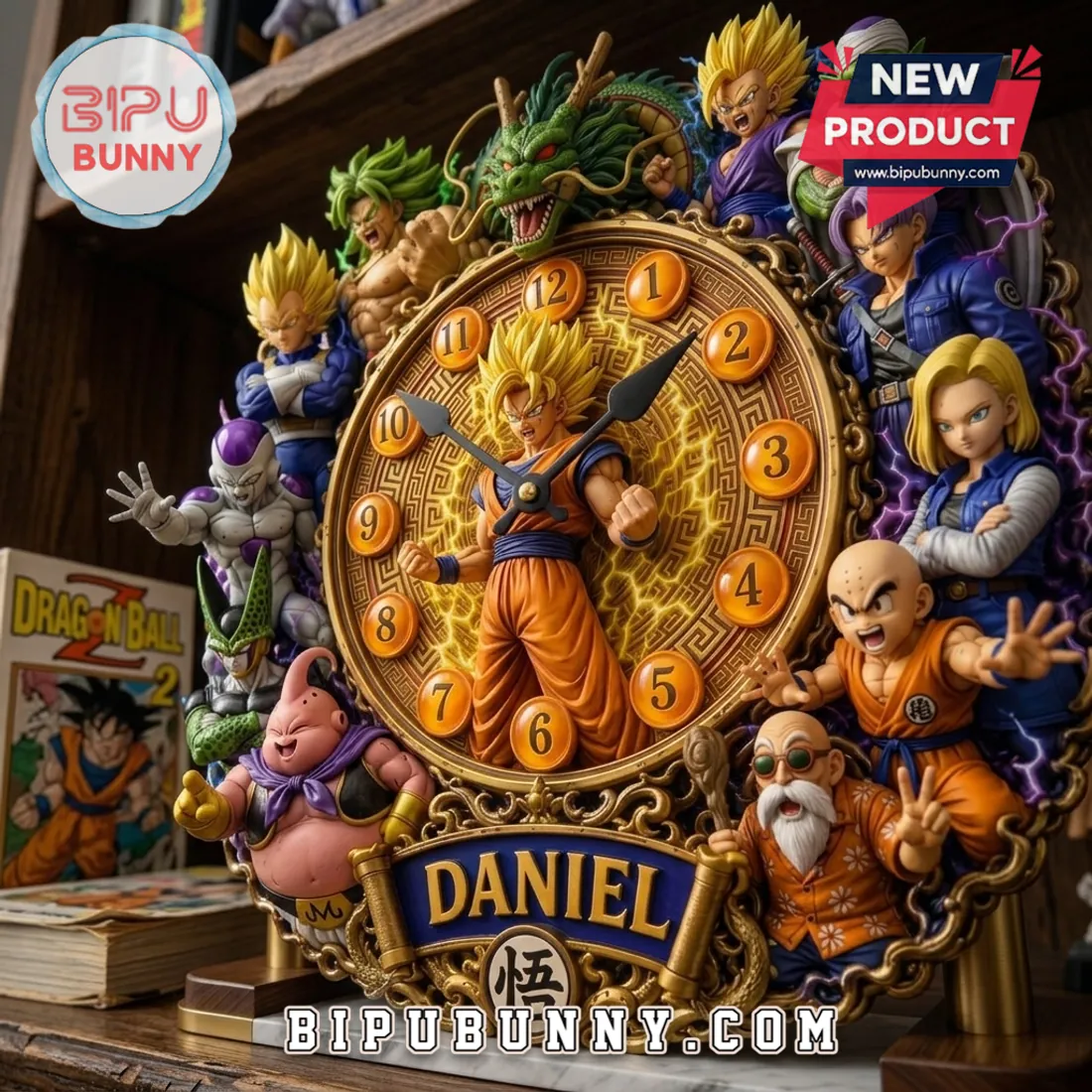 Dragon Ball Z Character Custom Sculpted Wall Clock Dragon Ball Z Character Custom Sculpted Wall Clock