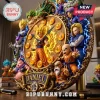 Dragon Ball Z Character Custom Sculpted Wall Clock featuring Goku, Vegeta, and Frieza in a gold ornate circular frame.