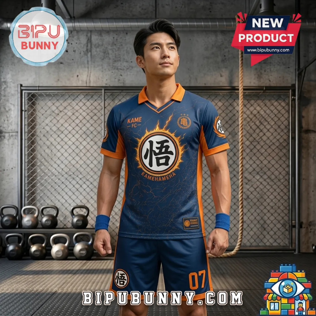 Dragon Ball Z Goku Kame FC Navy Blue Football Jersey Dragon Ball Z Goku Kame FC Navy Blue Football Jersey