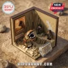 Dune themed brick diorama featuring a sandworm, two minifigures, and signs reading Arrakis The Spice Must Flow.!