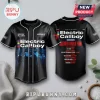 Electric Callboy Tanzneid 2026 World Tour black baseball jersey featuring band logo, tour dates, and white button piping.