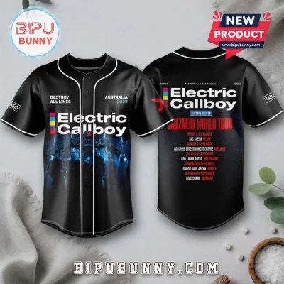 Electric Callboy Tanzneid 2026 World Tour Black Baseball Jersey