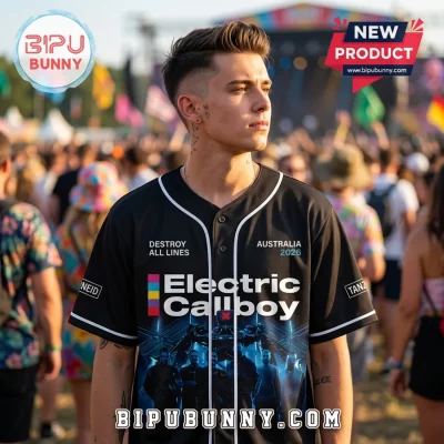 Electric Callboy Tanzneid 2026 World Tour Black Baseball Jersey
