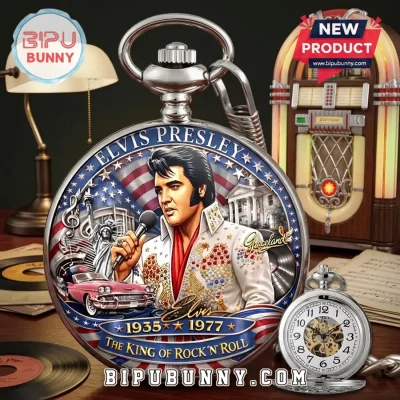 Elvis Presley Commemorative Gold Pocket Watch