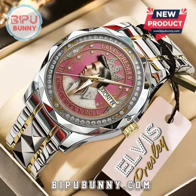 Elvis Presley Rhinestone Bezel Gold Tone Quartz Watch Elvis Presley Rhinestone Bezel Gold Tone Quartz Watch