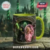 Enchanted Forest Witches Personalized Ceramic Mug featuring two female figures with magic spells against a stone archway.