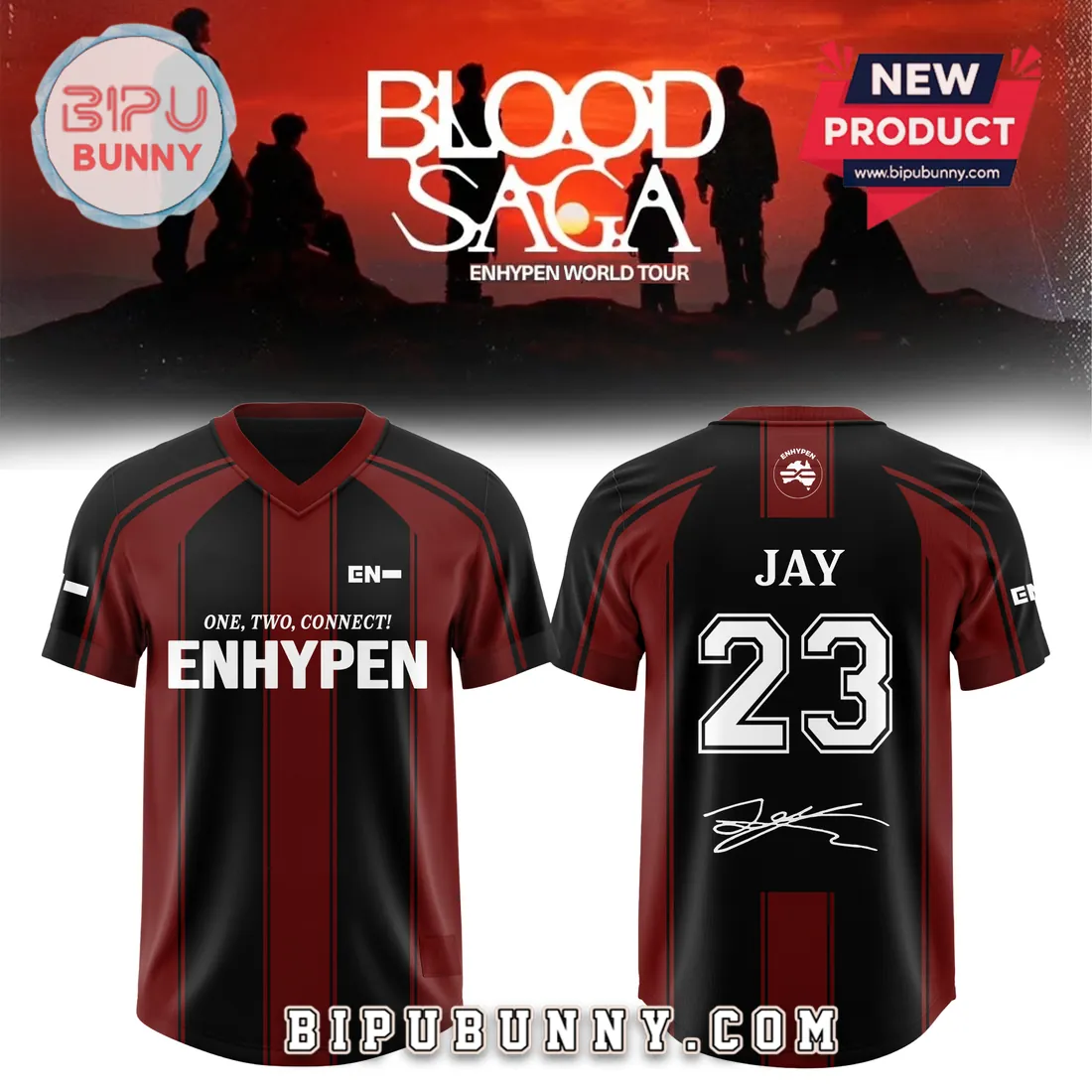 ENHYPEN Blood Saga 2026 World Tour Football Jersey ENHYPEN Blood Saga 2026 World Tour Football Jersey