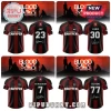 Enhypen Blood Saga world tour themed baseball jerseys in black and dark red featuring member names, numbers, and signatures.!