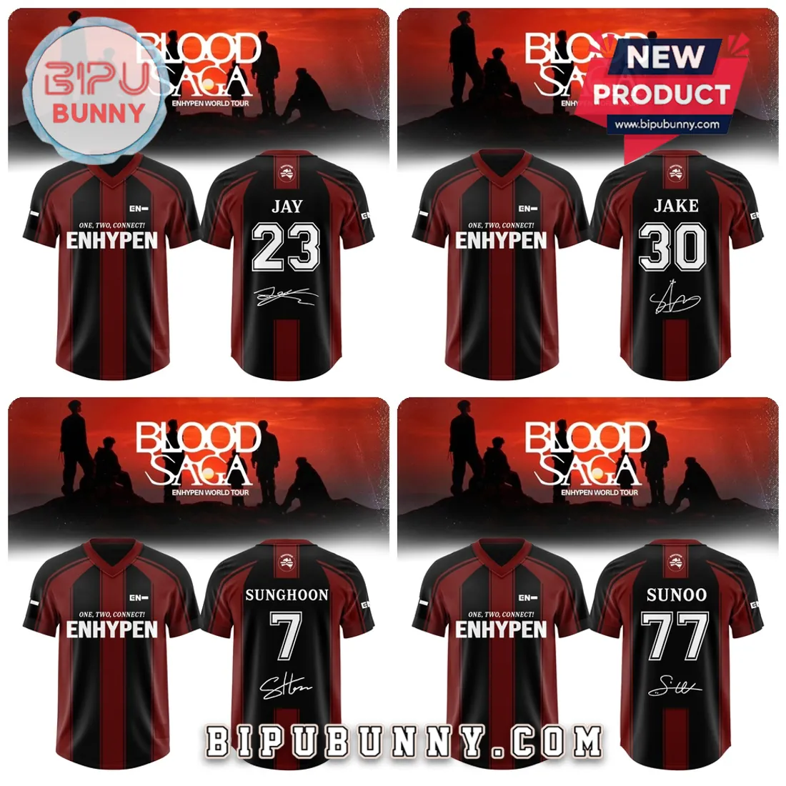 ENHYPEN Blood Saga 2026 World Tour Football Jersey ENHYPEN Blood Saga 2026 World Tour Football Jersey