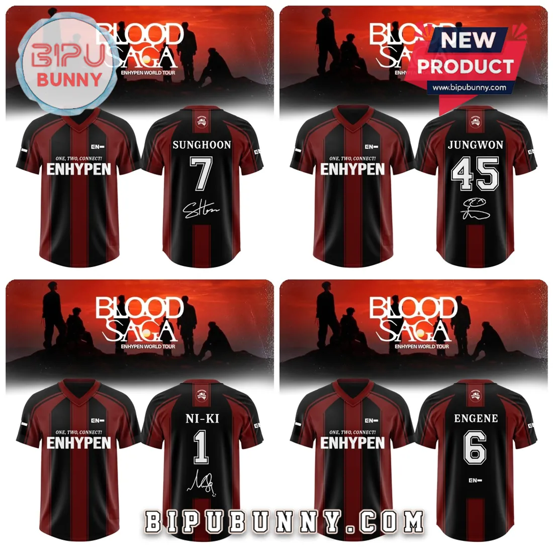 ENHYPEN Blood Saga 2026 World Tour Football Jersey ENHYPEN Blood Saga 2026 World Tour Football Jersey