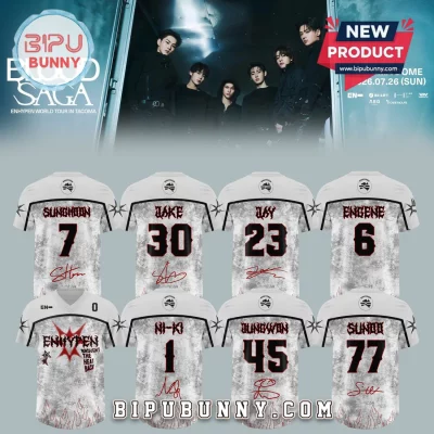 ENHYPEN Blood Saga World Tour 2026 Grunge Football Jersey