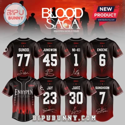 ENHYPEN Blood Saga World Tour Crimson Baseball Jersey