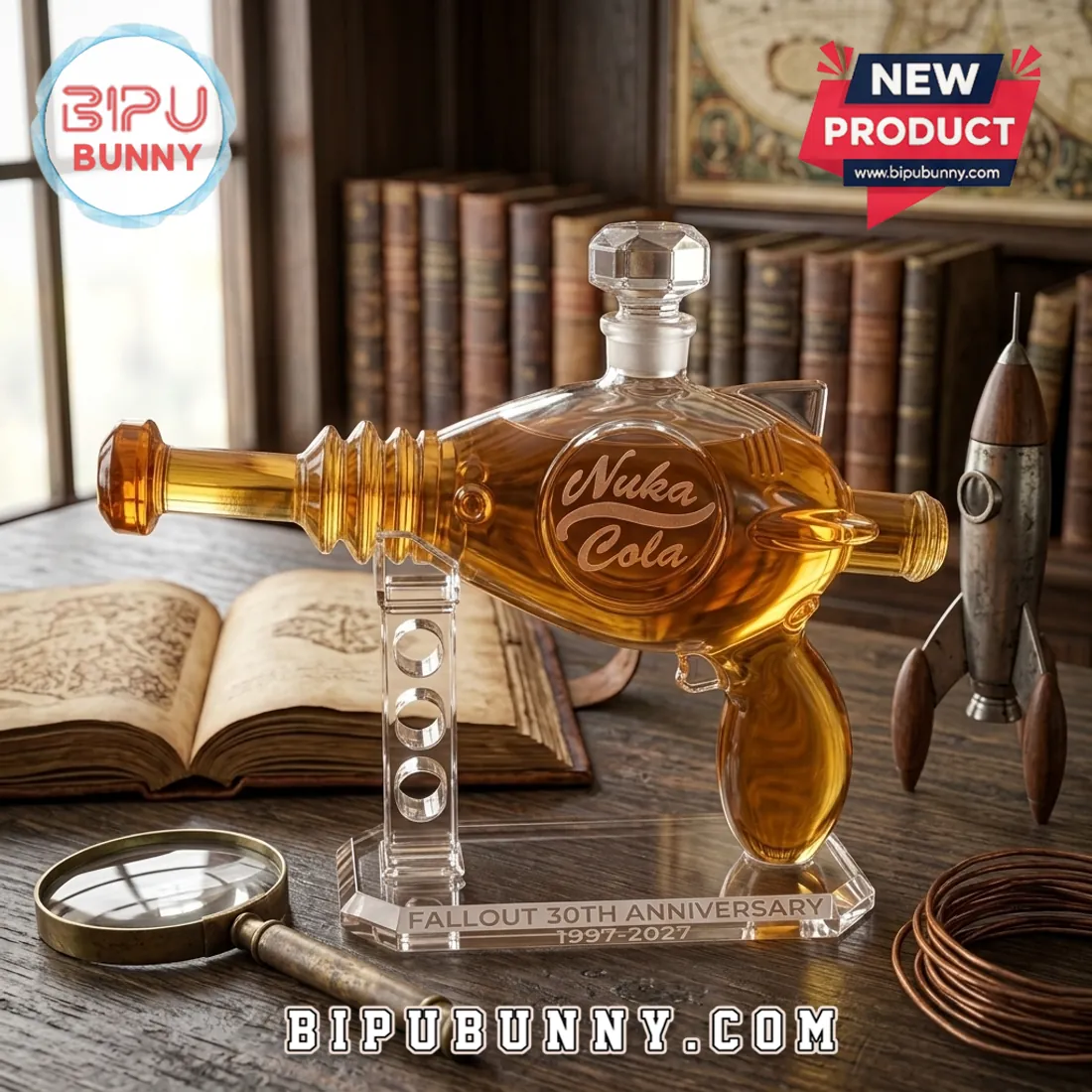 Fallout Nuka-Cola Thirst Zapper 30th Anniversary Glass Whiskey Decanter Fallout Nuka-Cola Thirst Zapper 30th Anniversary Glass Whiskey Decanter
