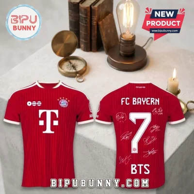 FC Bayern Munich x BTS Red Soccer Jersey