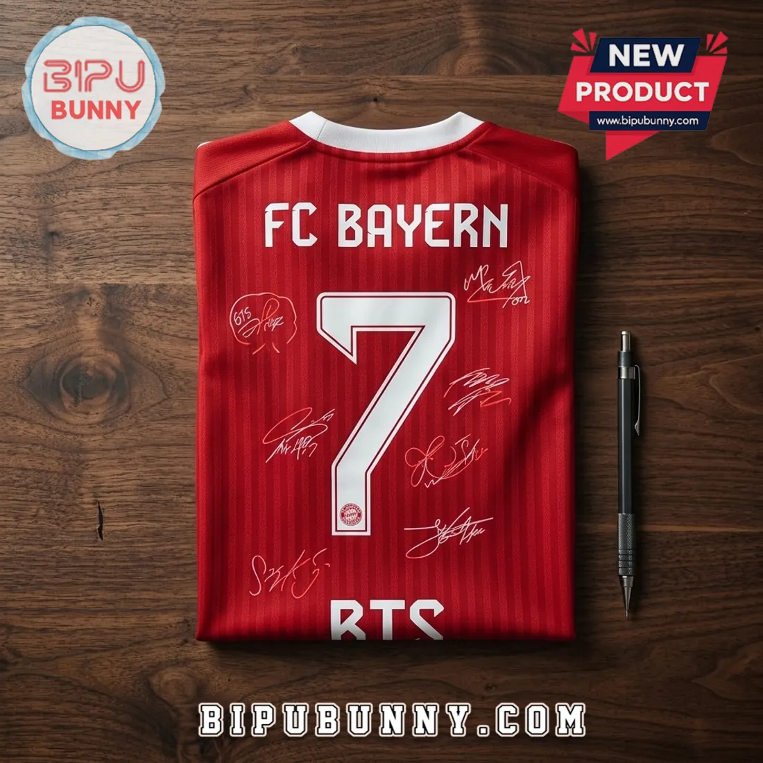 FC Bayern Munich x BTS Red Soccer Jersey FC Bayern Munich x BTS Red Soccer Jersey