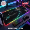 Final Fantasy VII gaming mouse pad with RGB LED edge, featuring Cloud Strife and metallic logo on a black surface.!