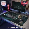Final Fantasy VII Remake desk mat featuring Cloud Strife on a gaming desk with a mechanical keyboard and mouse.!