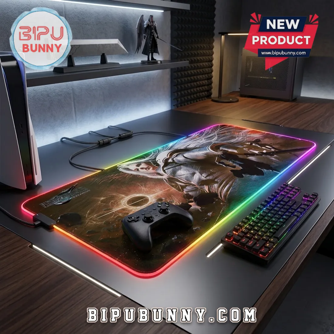 Final Fantasy VII Sephiroth Extra Large Gaming Desk Mat Final Fantasy VII Sephiroth Extra Large Gaming Desk Mat
