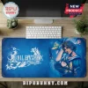 Final Fantasy X 25th Anniversary desk mat featuring Tidus and Yuna art on a blue background.!