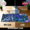 Final Fantasy X gaming mouse pad showing Tidus and Yuna in water with optional RGB LED border on a wooden desk.!