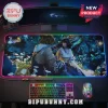 Final Fantasy X gaming mouse pad with RGB LED edge lighting featuring Tidus and Yuna in a field of white flowers.!