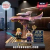 Lego-style Tidus and Yuna minifigures with a Fahrenheit airship model on a display base for Final Fantasy X 25th anniversary.!
