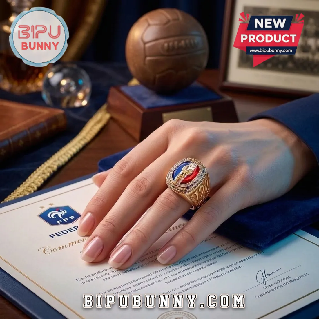 France National Football Team 122nd Anniversary Gold Ring France National Football Team 122nd Anniversary Gold Ring