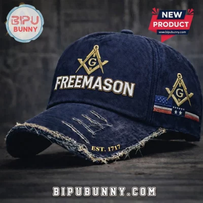 Freemason 1717 Embroidered Distressed Denim Cap