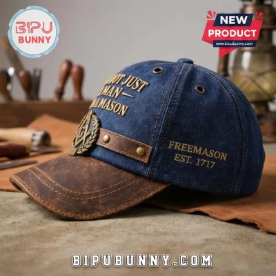 Freemason 1717 Premium Denim Leather Baseball Cap