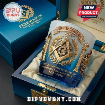 Freemason 309th Anniversary Gold Whiskey Glass